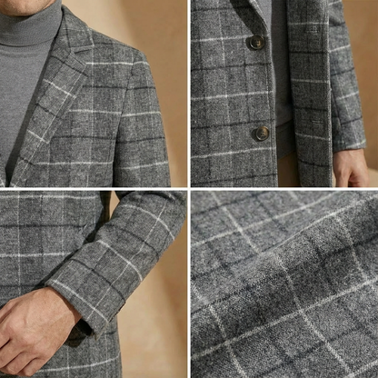 Men's Plaid Overcoat | Slim Tailored Fit