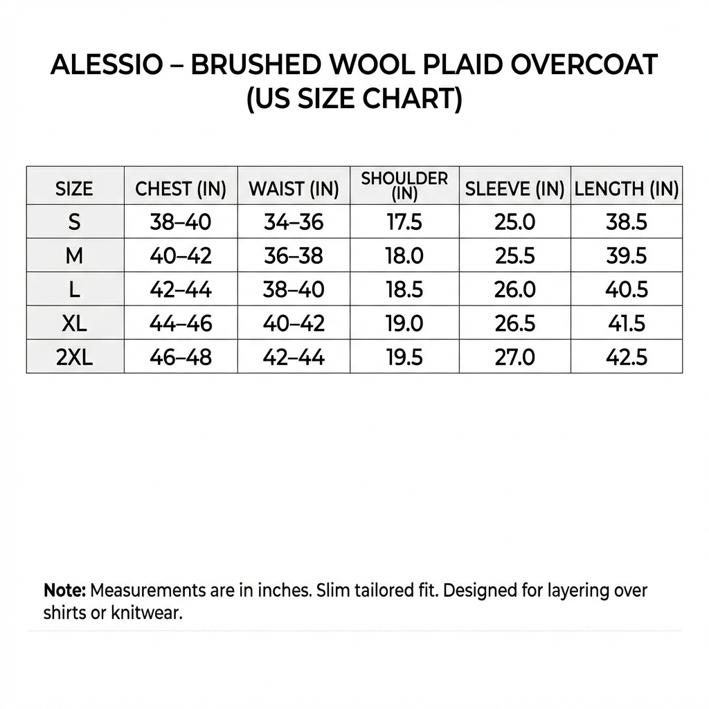 Men's Plaid Overcoat | Slim Tailored Fit