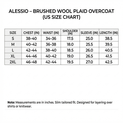 Men's Plaid Overcoat | Slim Tailored Fit