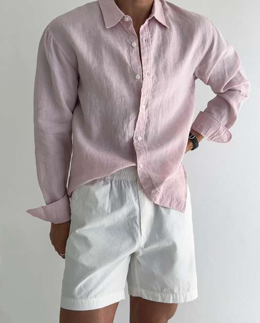 Men's Polo Linen Shirt | Relaxed Fit Breathable & Lightweight Summer