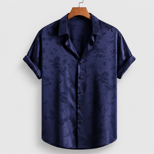 Men's Polo Shirt | Floral Satin Print