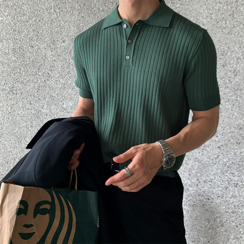 Men's Polo Shirt | Ribbed Knit Slim Fit & Smart Casual Style