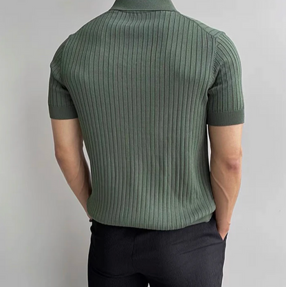 Men's Polo Shirt | Ribbed Knit Slim Fit & Smart Casual Style