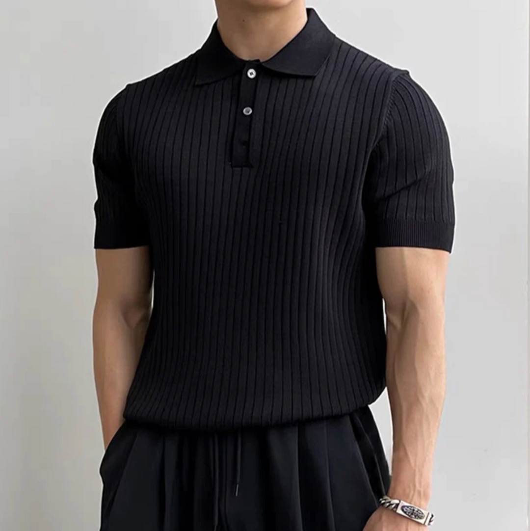 Men's Polo Shirt | Ribbed Knit Slim Fit & Smart Casual Style