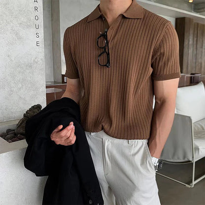 Men's Polo Shirt | Ribbed Knit Slim Fit & Smart Casual Style
