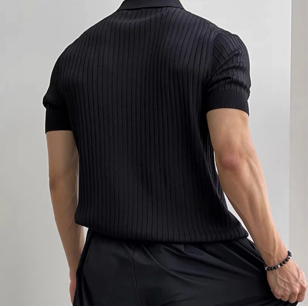 Men's Polo Shirt | Ribbed Knit Slim Fit & Smart Casual Style