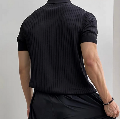 Men's Polo Shirt | Ribbed Knit Slim Fit & Smart Casual Style