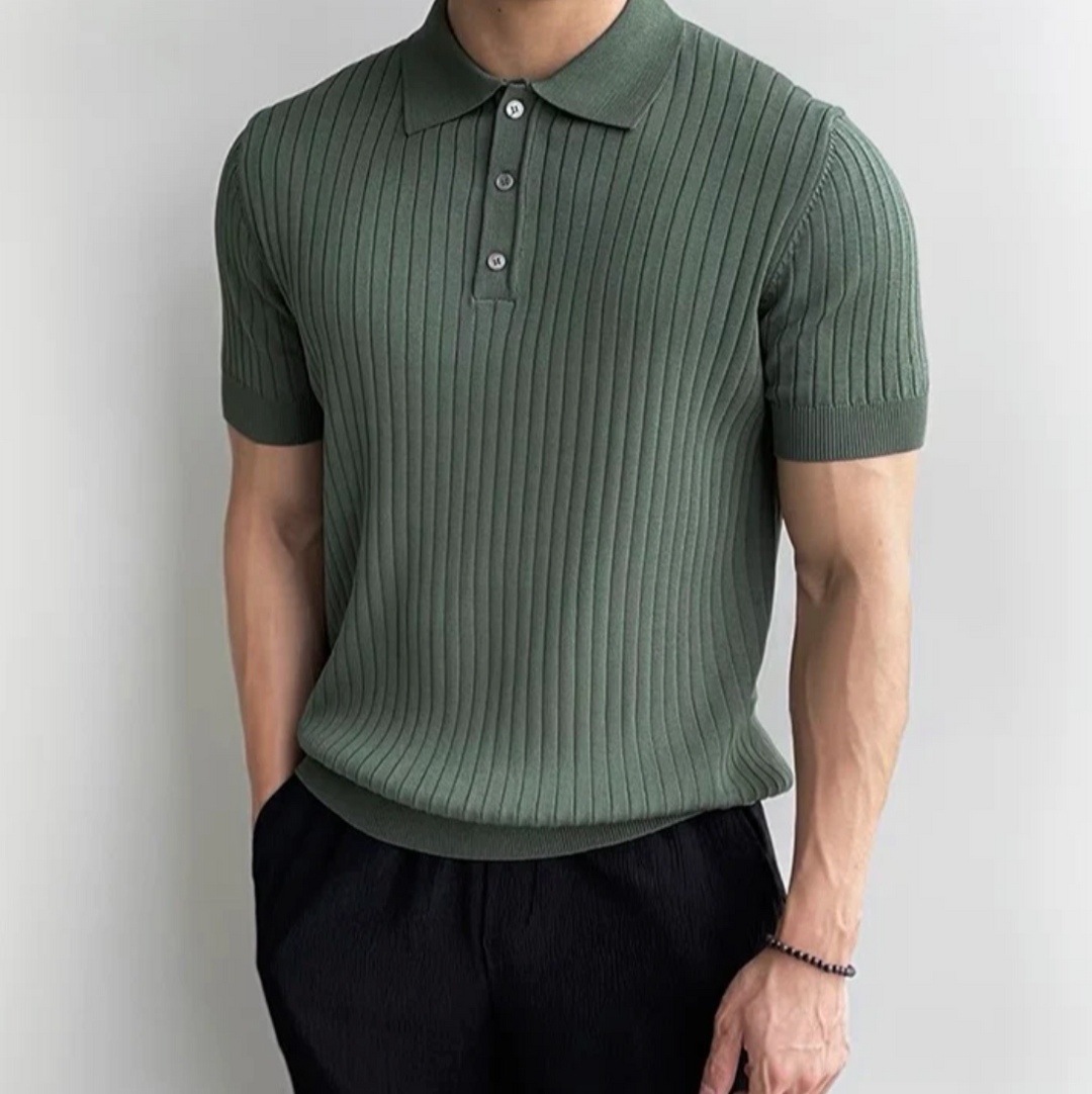Men's Polo Shirt | Ribbed Knit Slim Fit & Smart Casual Style