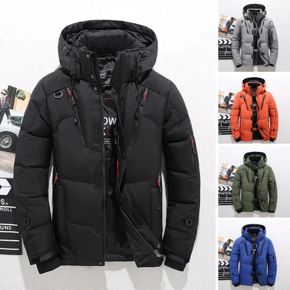 Men's Puffer Jacket | Hooded & Quilted Design