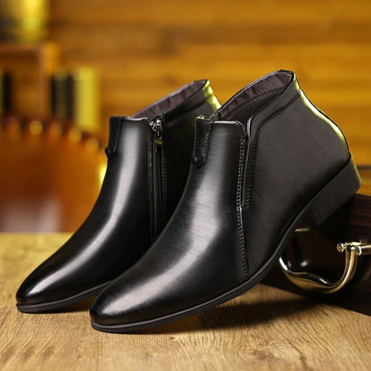 Men's Retro Ankle Boots - Stylish Polished Dress Shoes for Any Occasion