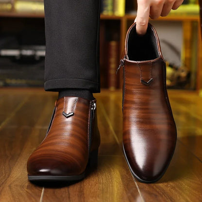 Men's Retro Ankle Boots - Stylish Polished Dress Shoes for Any Occasion