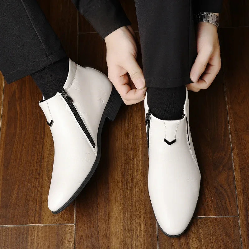 Men's Retro Ankle Boots - Stylish Polished Dress Shoes for Any Occasion