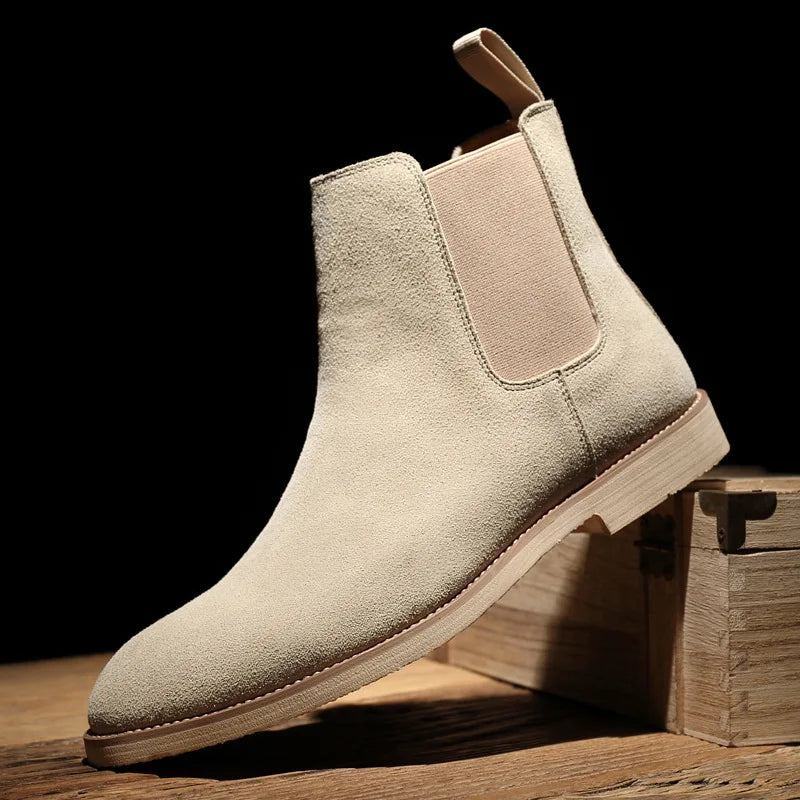 Men’s Retro Chelsea Boots - Stylish Medium-High Ankle Design for Any Occasion