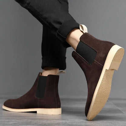 Men’s Retro Chelsea Boots - Stylish Medium-High Ankle Design for Any Occasion