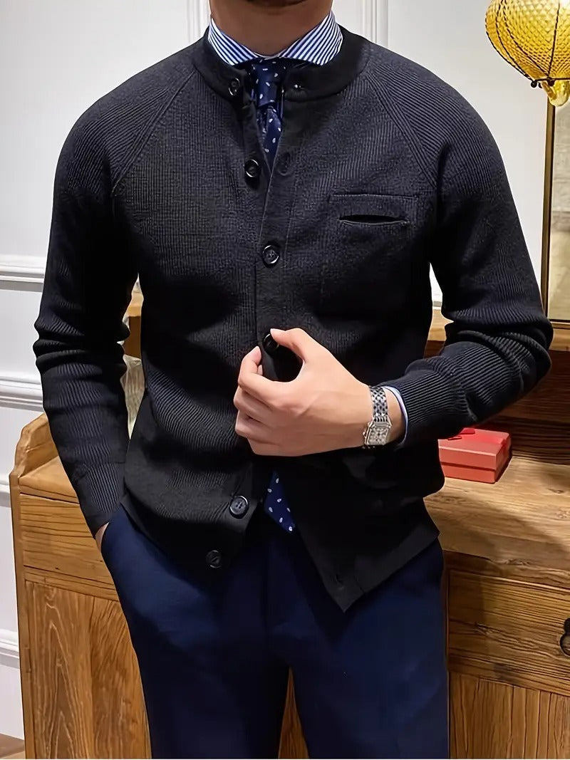 Men's Ribbed Cardigan Sweater - Cozy Knit for Any Occasion