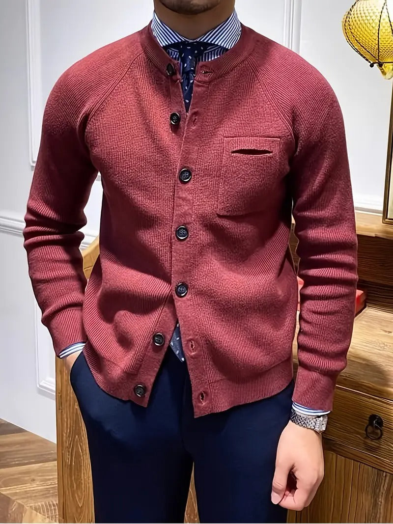 Men's Ribbed Cardigan Sweater - Cozy Knit for Any Occasion
