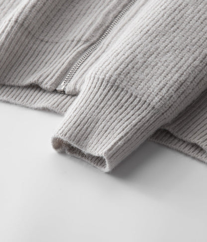 Men's Ribbed Funnel Neck Cardigan for Stylish Layering