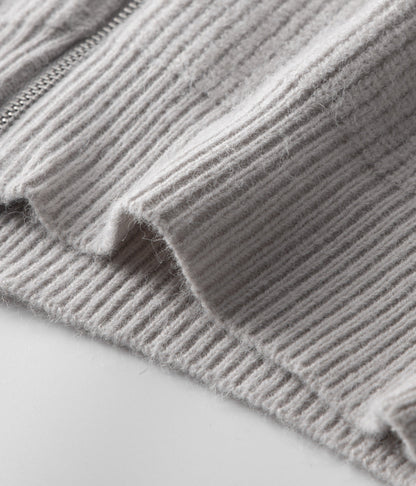 Men's Ribbed Funnel Neck Cardigan for Stylish Layering