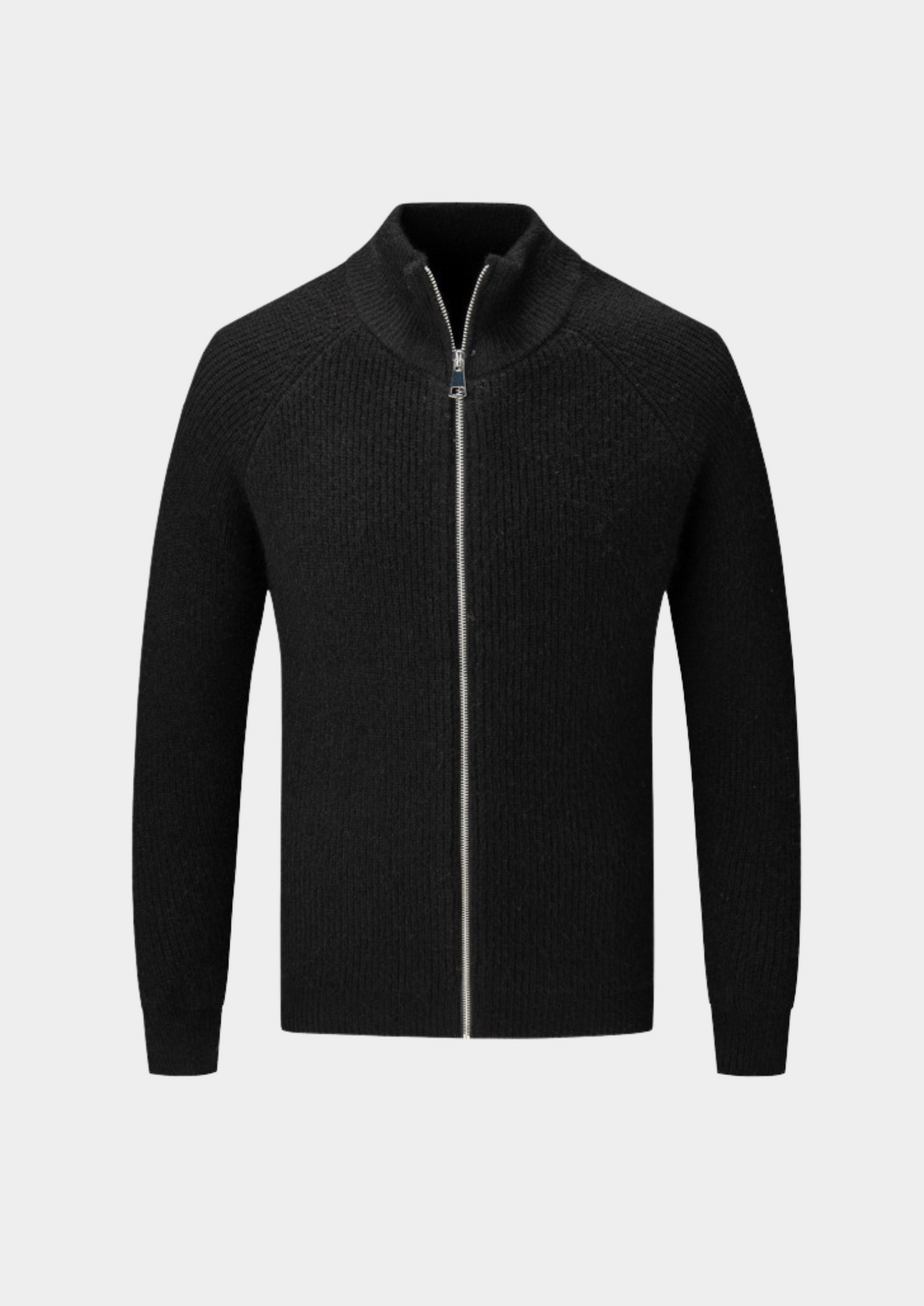Men's Ribbed Funnel Neck Cardigan for Stylish Layering