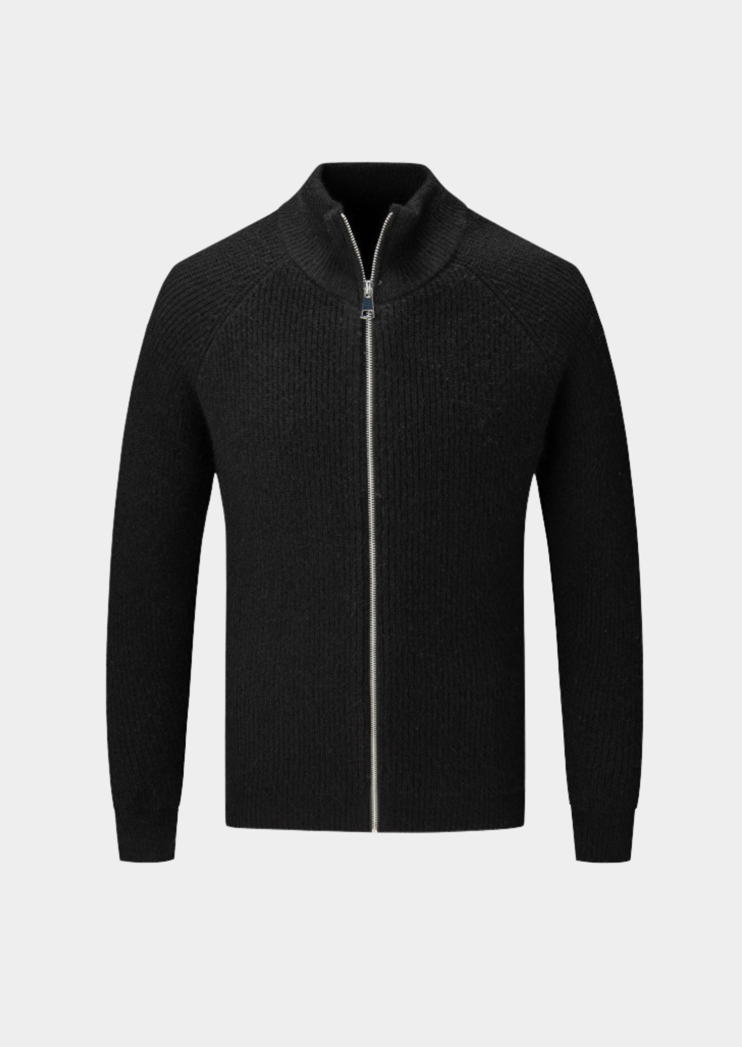 Men's Ribbed Funnel Neck Cardigan for Stylish Layering