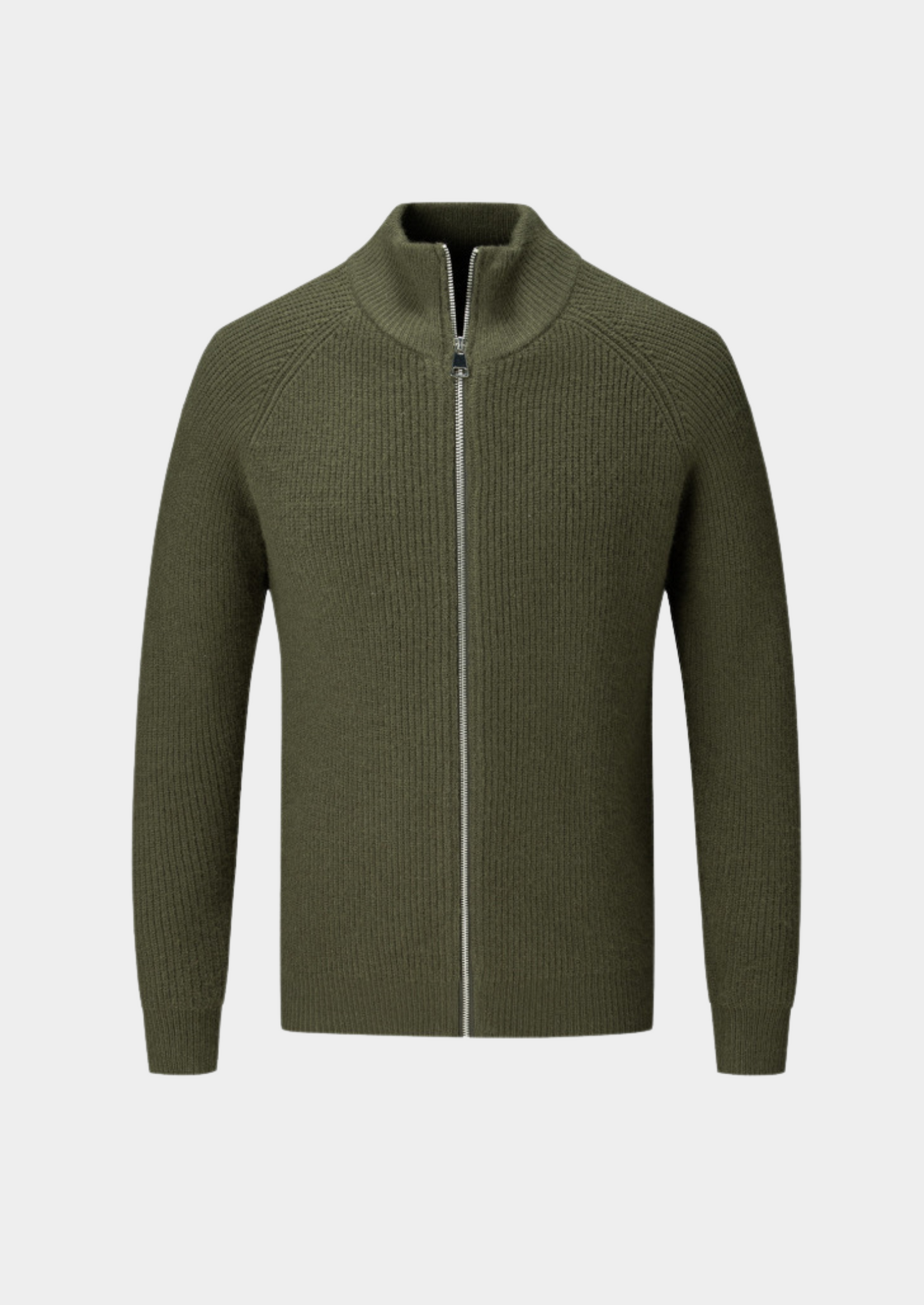 Men's Ribbed Funnel Neck Cardigan for Stylish Layering