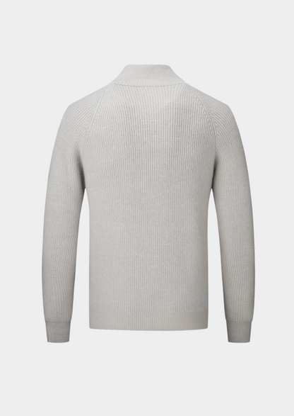 Men's Ribbed Funnel Neck Cardigan for Stylish Layering