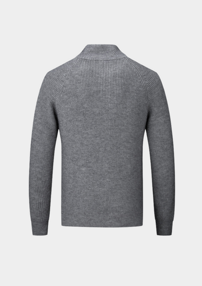 Men's Ribbed Funnel Neck Cardigan for Stylish Layering