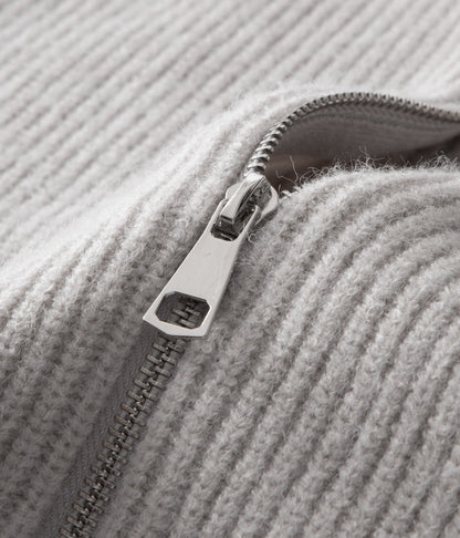 Men's Ribbed Funnel Neck Cardigan for Stylish Layering