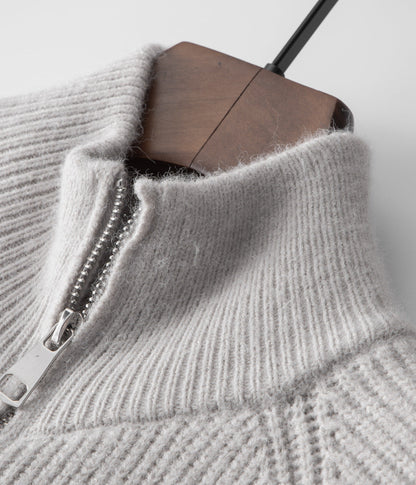 Men's Ribbed Funnel Neck Cardigan for Stylish Layering