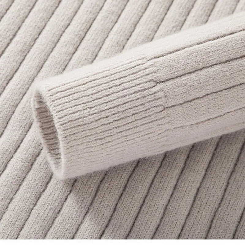 Men's Ribbed Half-Zip Sweater in Neutral Shades for Stylish Wear