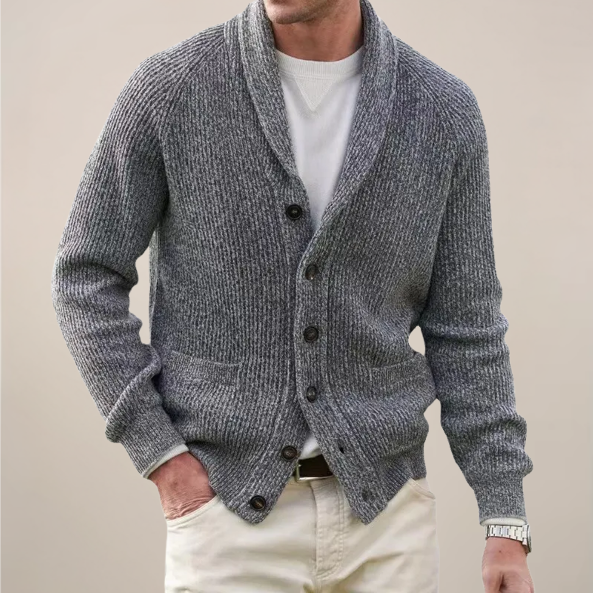 Men’s Shawl Collar Cardigan - Stylish Knit for Any Occasion