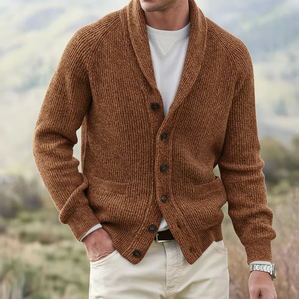 Men’s Shawl Collar Cardigan - Stylish Knit for Any Occasion