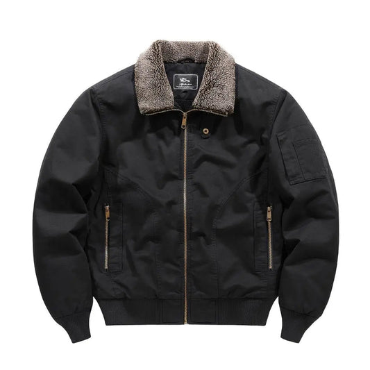 Men's Sherpa Collar Bomber Jacket | Zip Front & Warm