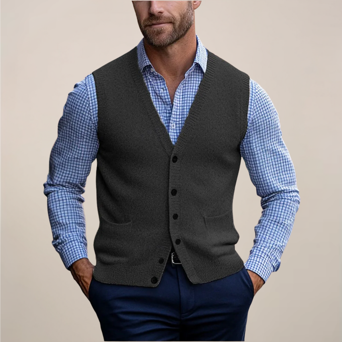 Men’s Sleeveless Knit Sweater for All Occasions