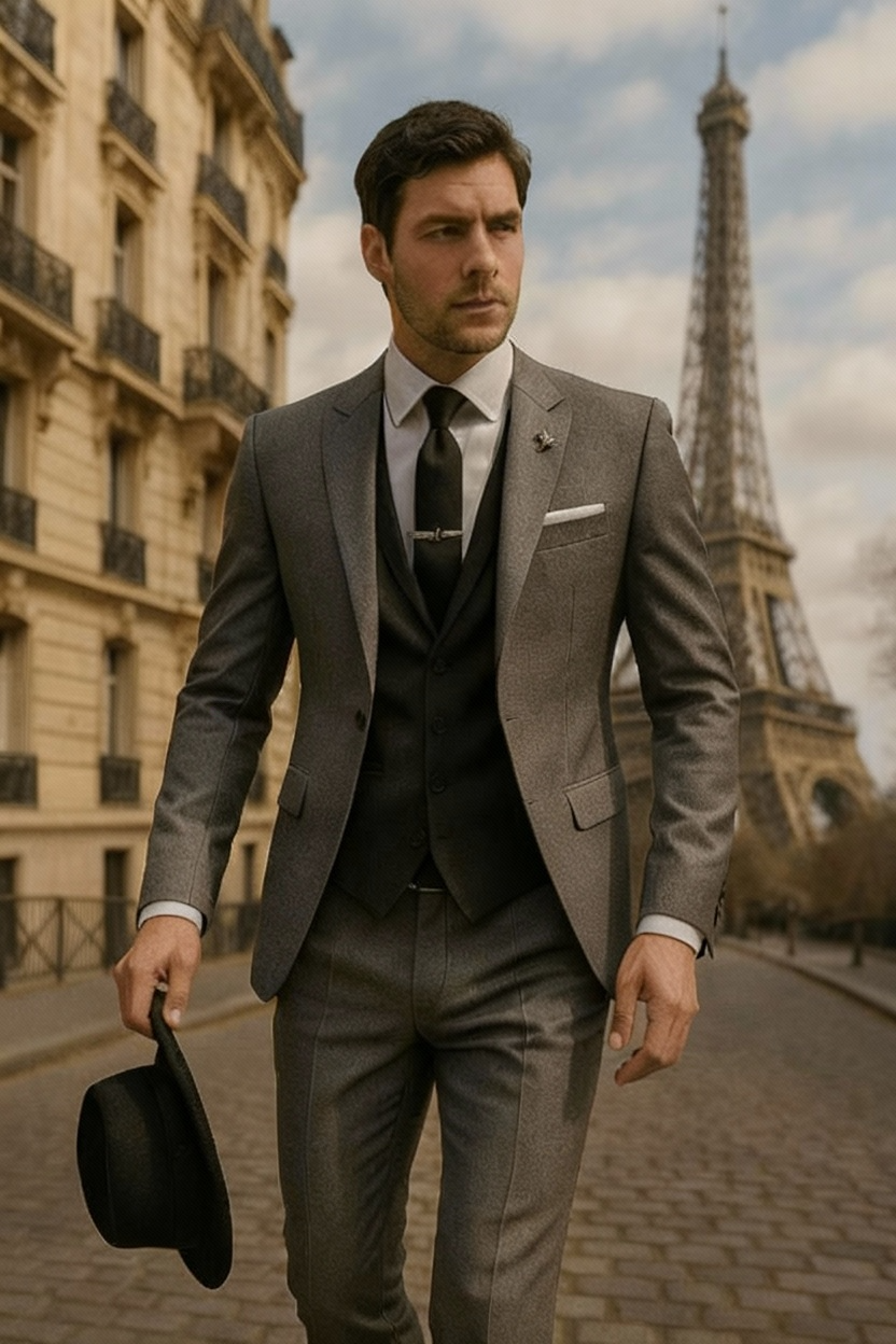 Men’s Slim Fit 3-Piece Suit Set for Formal Occasions
