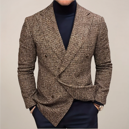 Men's Slim Fit Check Blazer for Smart Events