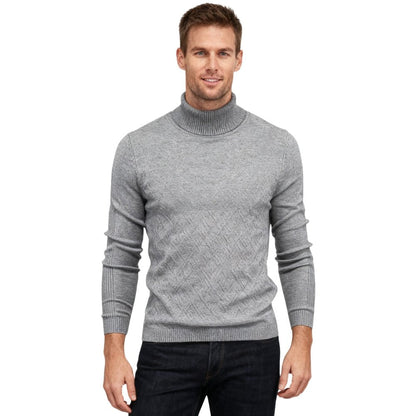 Men's Slim Fit Turtleneck Sweater Ribbed Collar Pullover