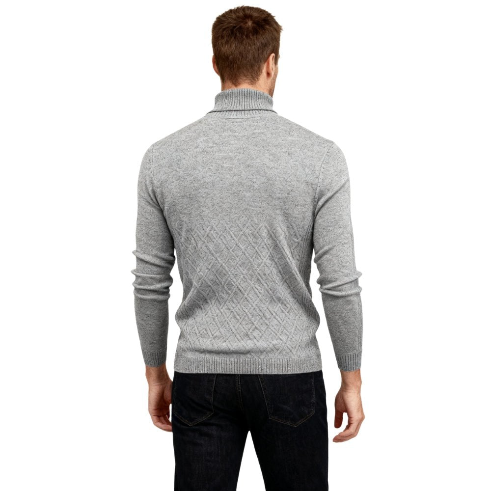 Men's Slim Fit Turtleneck Sweater Ribbed Collar Pullover