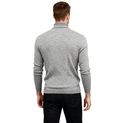 Men's Slim Fit Turtleneck Sweater Ribbed Collar Pullover