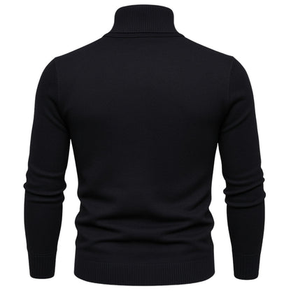 Men's Slim Fit Turtleneck Sweater Ribbed Collar Pullover