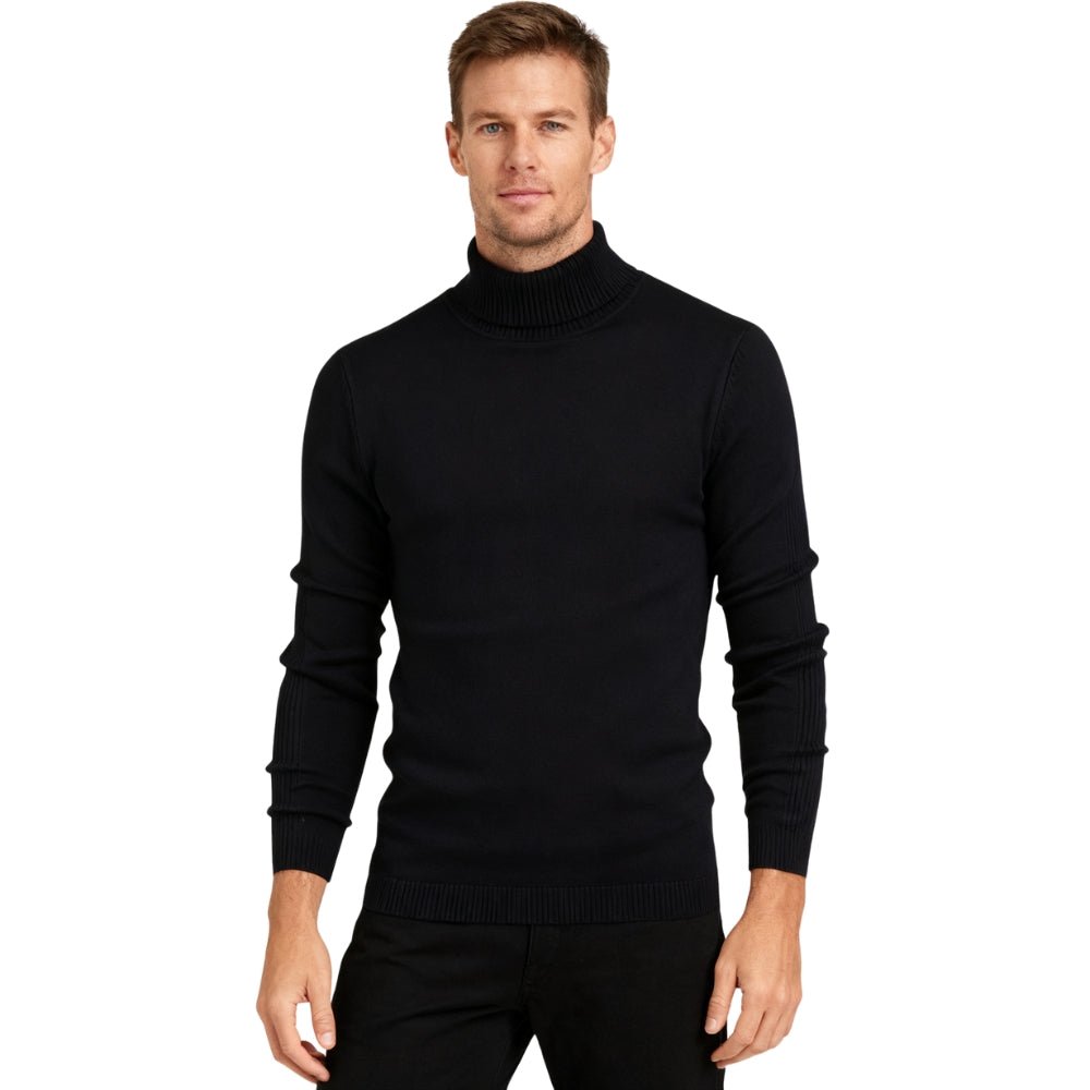 Men's Slim Fit Turtleneck Sweater Ribbed Collar Pullover
