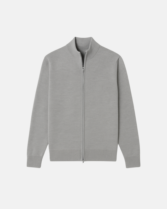 Men's Slim Fit Zip-Up Jacket - Stylish Stand-Up Collar Design