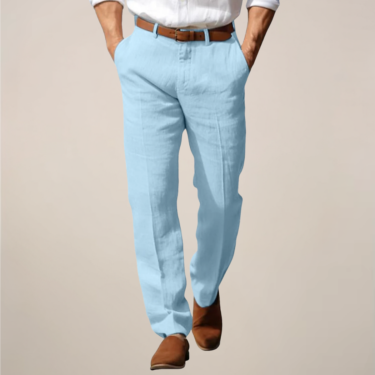 Men’s Straight-Leg Trousers - Ideal for Summer Events