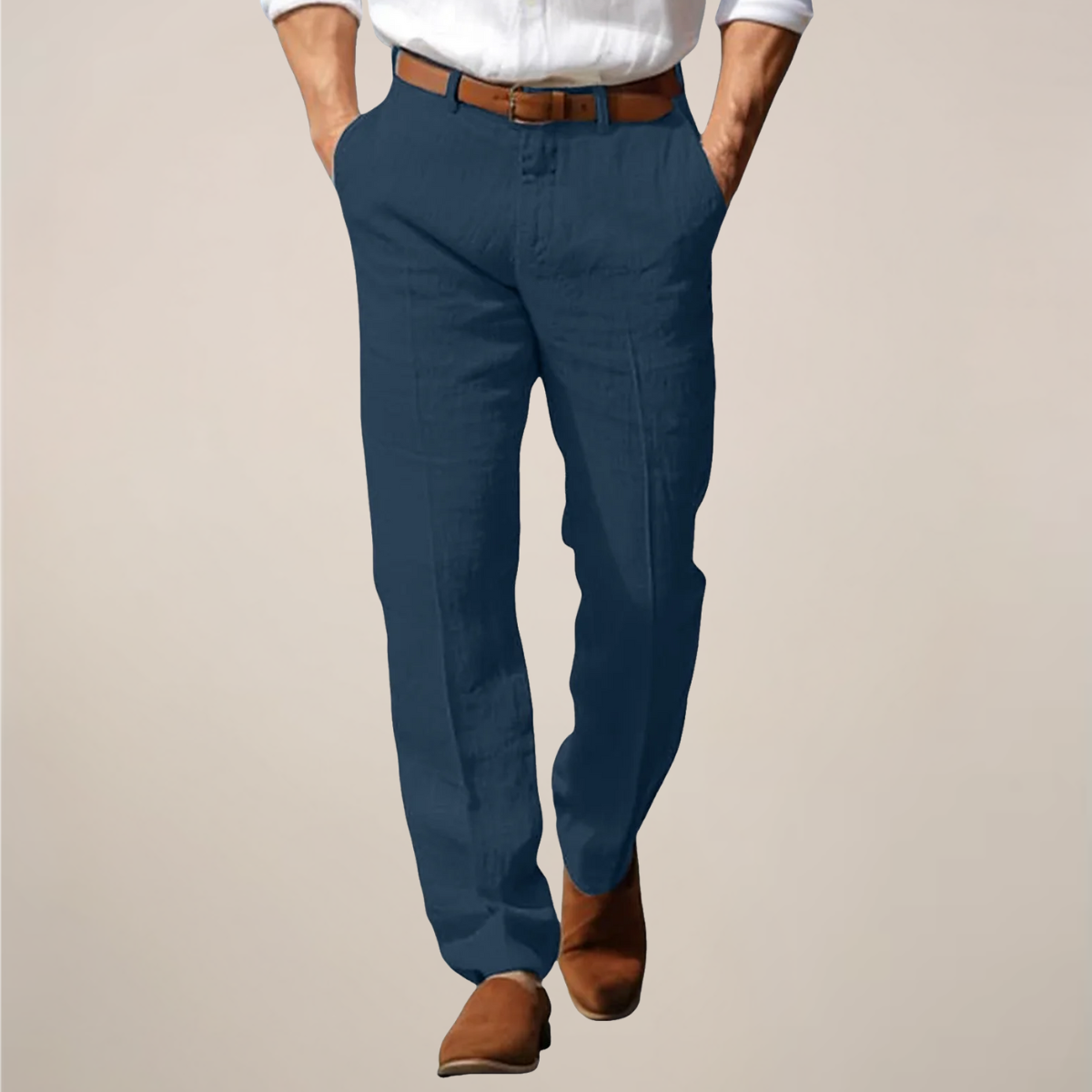 Men’s Straight-Leg Trousers - Ideal for Summer Events