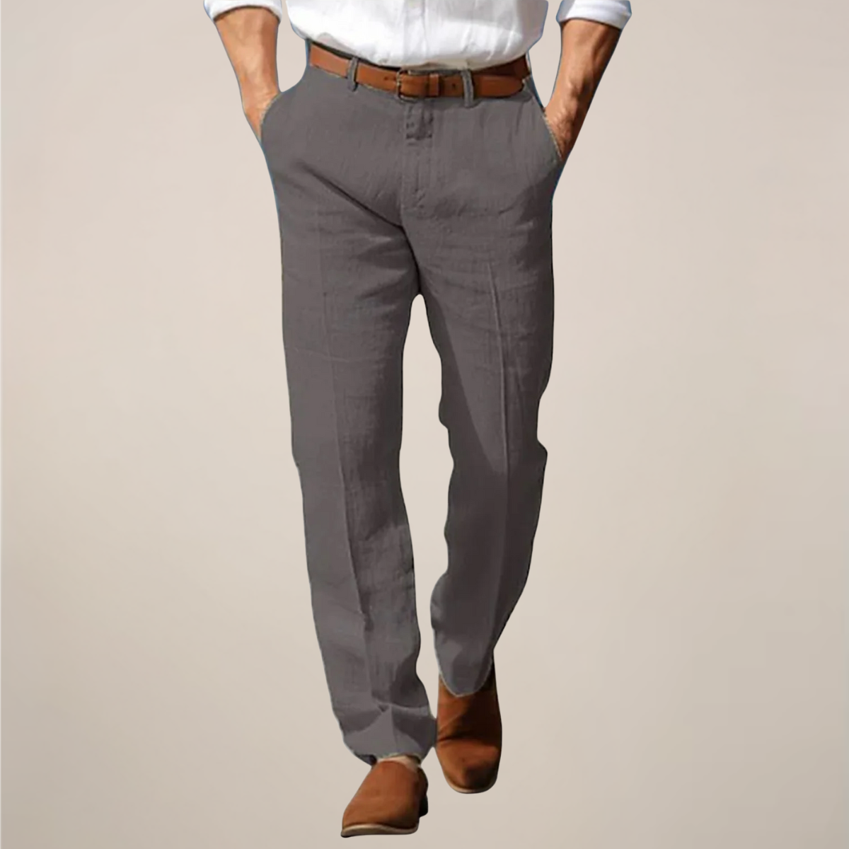 Men’s Straight-Leg Trousers - Ideal for Summer Events