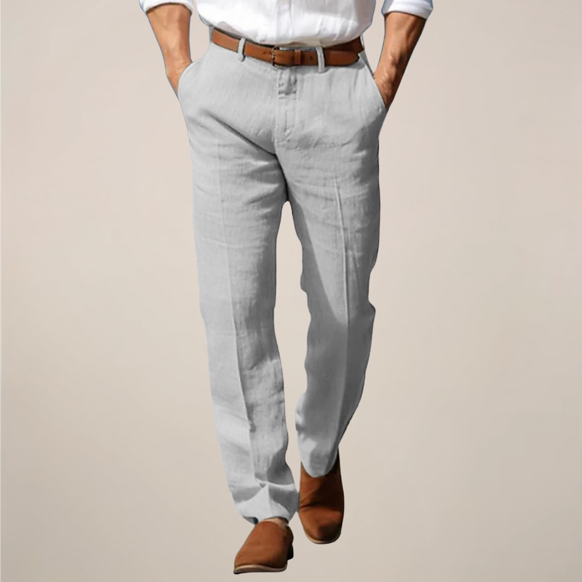 Men’s Straight-Leg Trousers - Ideal for Summer Events