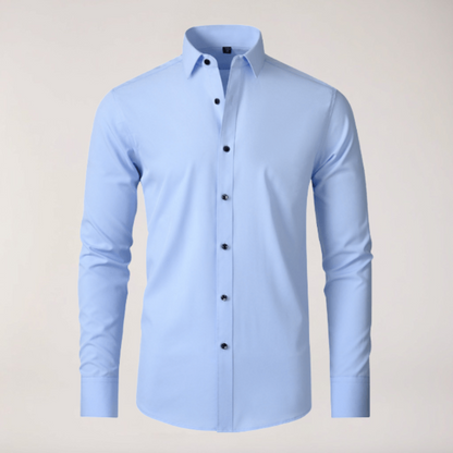 Men's Stretch Button-Up Shirt – Slim Fit Long Sleeve for Work & Social Events