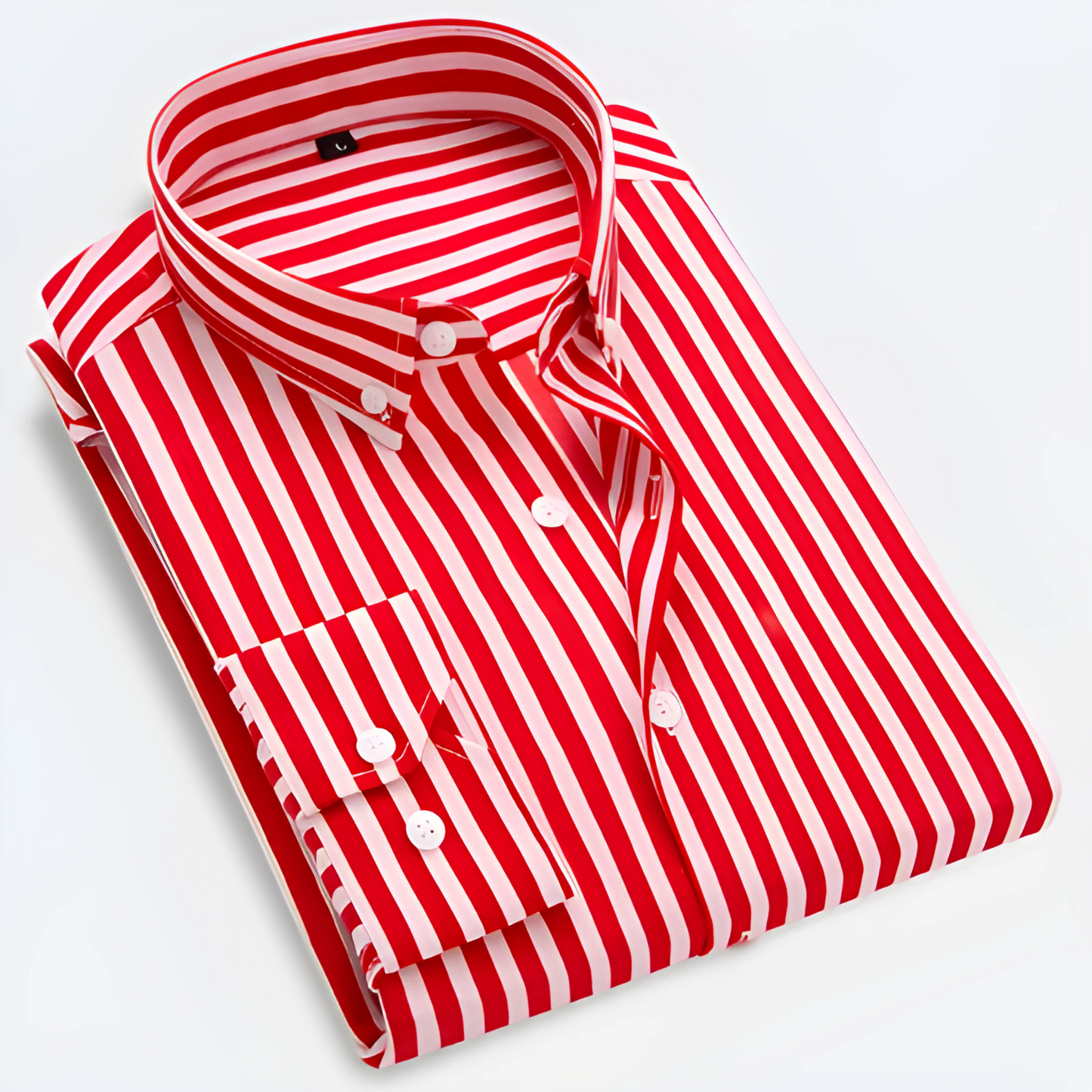 Men’s Striped Long Sleeve Button-Up Shirt for Smart Casual Wear