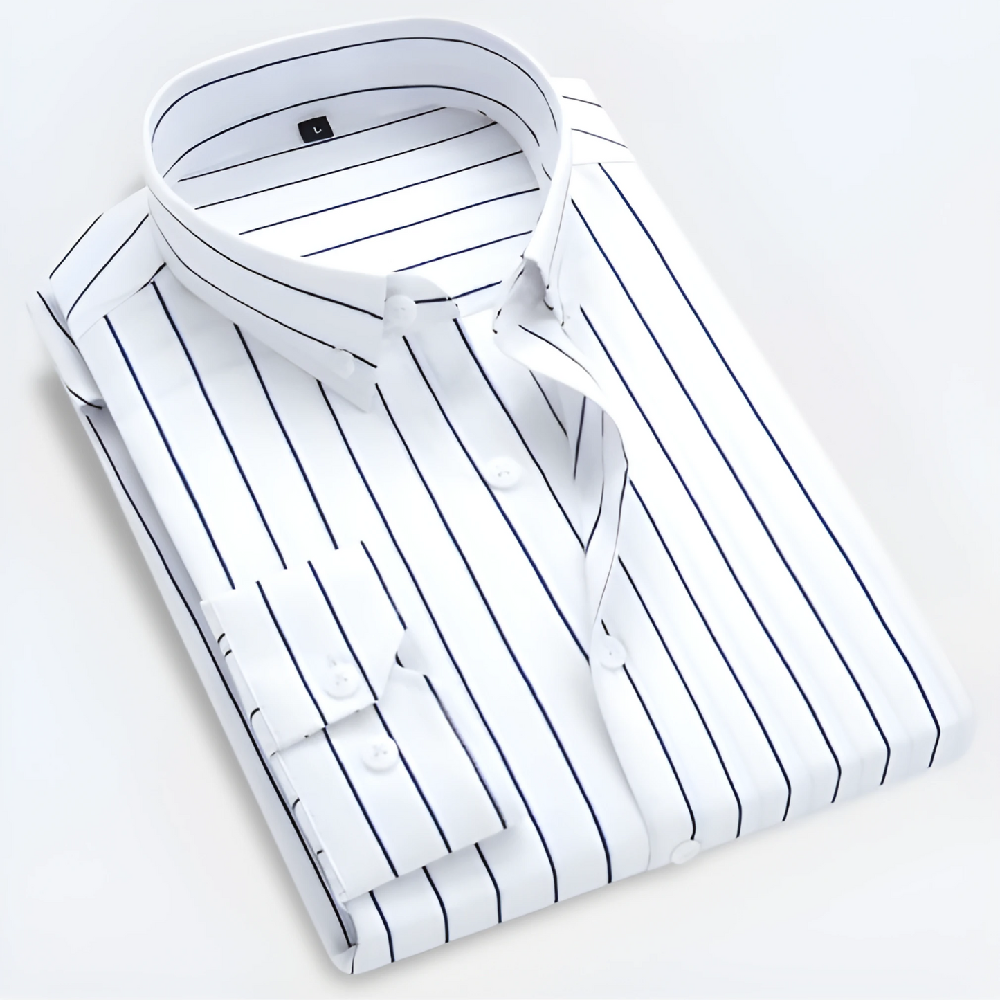 Men’s Striped Long Sleeve Button-Up Shirt for Smart Casual Wear