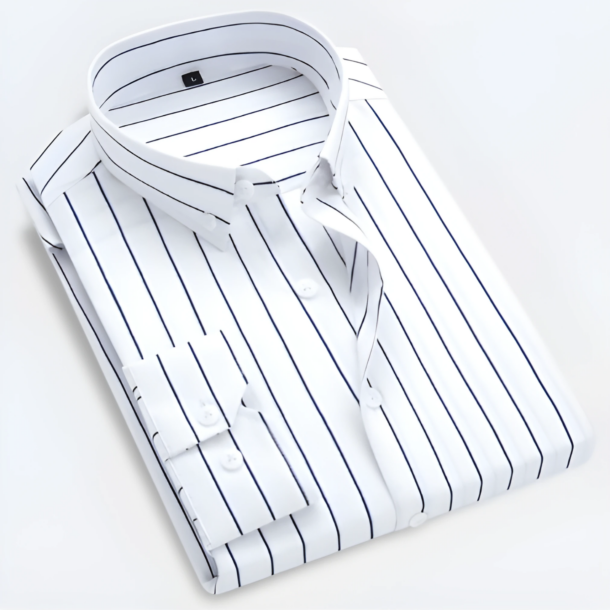 Men’s Striped Long Sleeve Button-Up Shirt for Smart Casual Wear